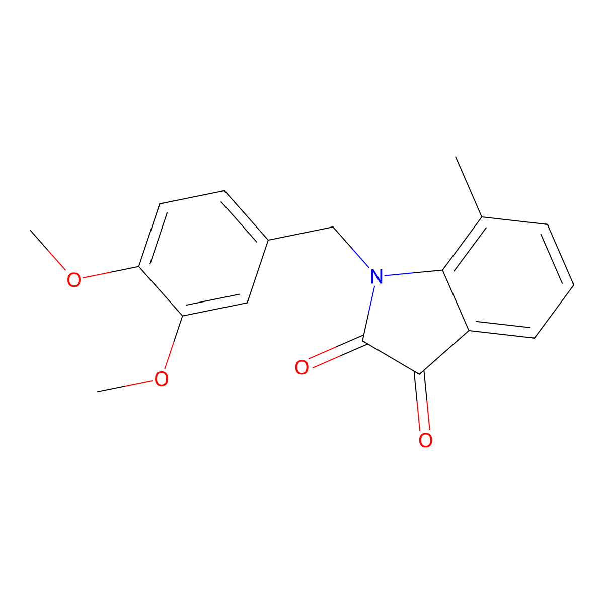 1-[(3,4-Dimethoxyphenyl)methyl]-7-methylindole-2,3-dione molecular structure, CAS 620932-31-2