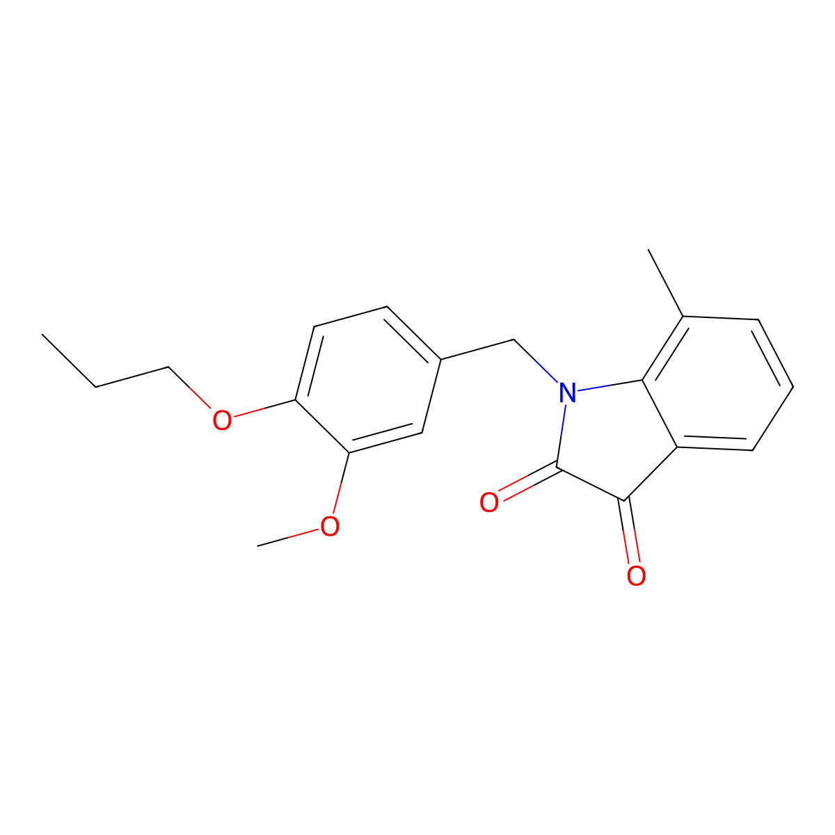 1-(3-methoxy-4-propoxybenzyl)-7-methyl-1H-indole-2,3-dione molecular structure, CAS 620932-34-5