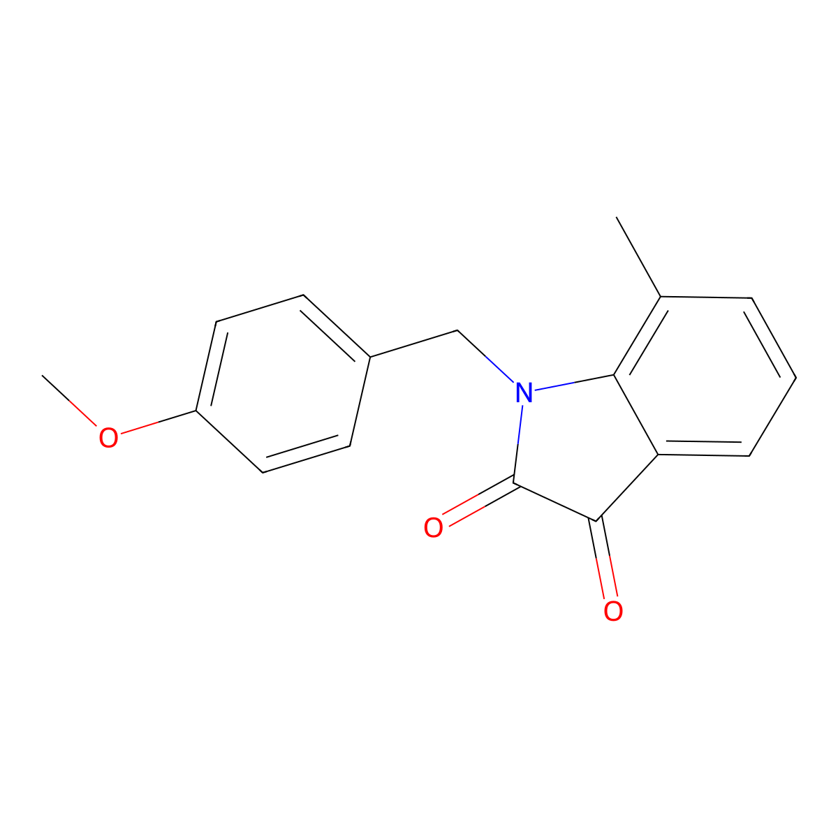 1-[(4-methoxyphenyl)methyl]-7-methyl-2,3-dihydro-1H-indole-2,3-dione molecular structure, CAS 620932-40-3