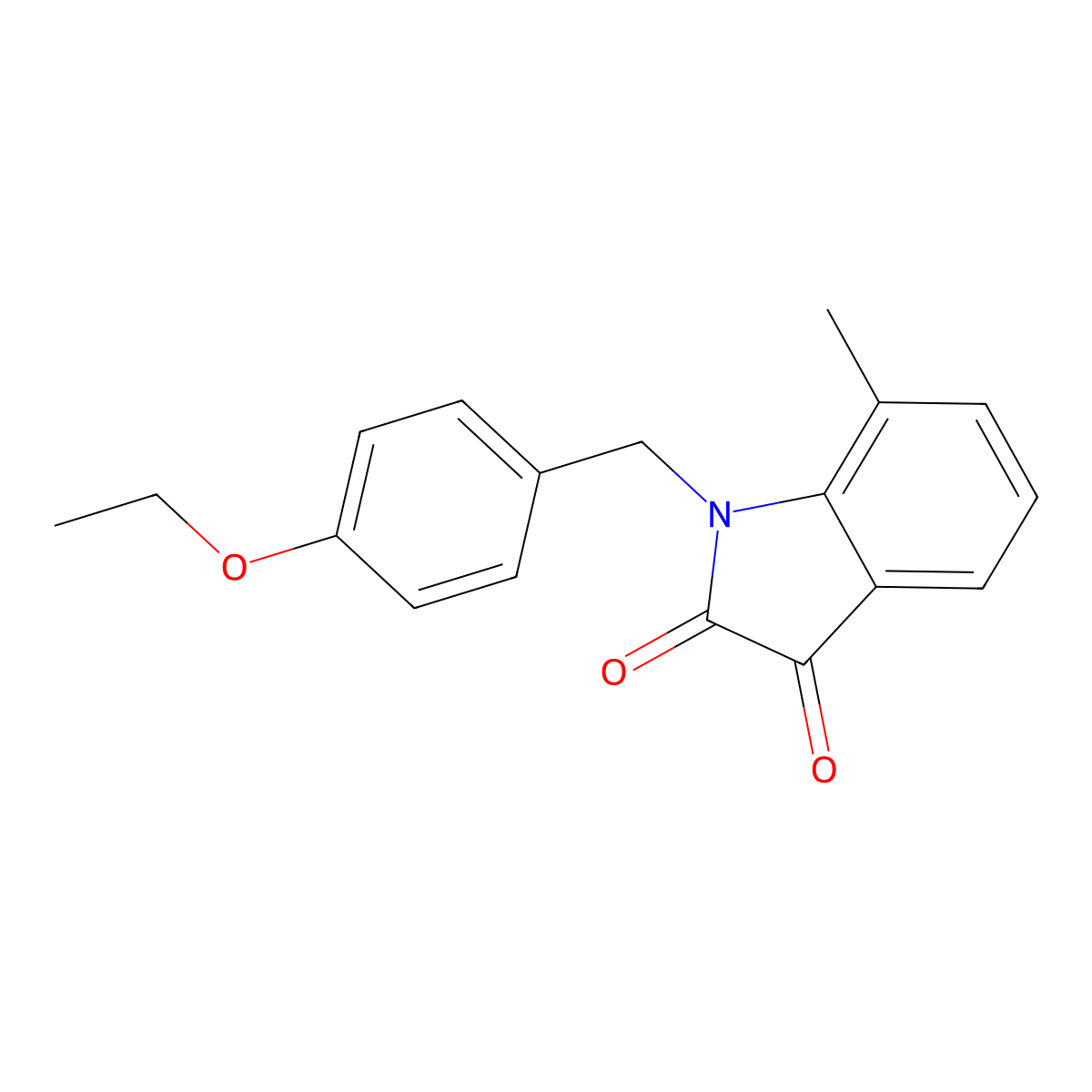 1-(4-ethoxybenzyl)-7-methyl-1H-indole-2,3-dione molecular structure, CAS 620932-41-4