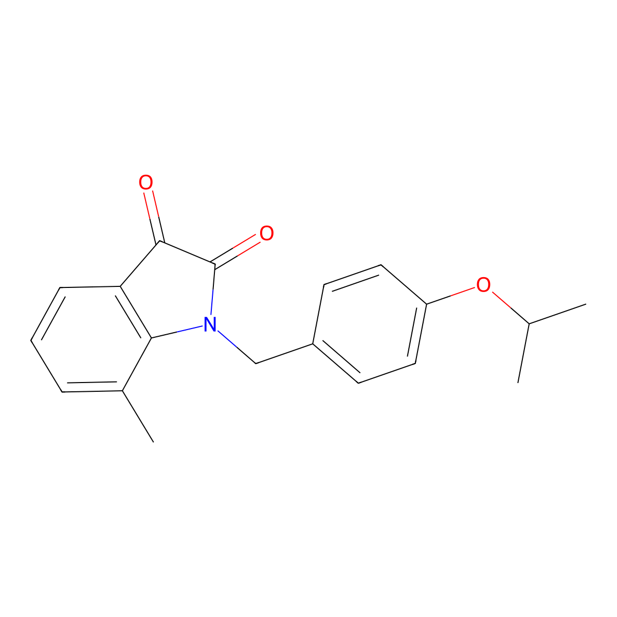 1-(4-Isopropoxybenzyl)-7-methylindoline-2,3-dione molecular structure, CAS 620932-42-5