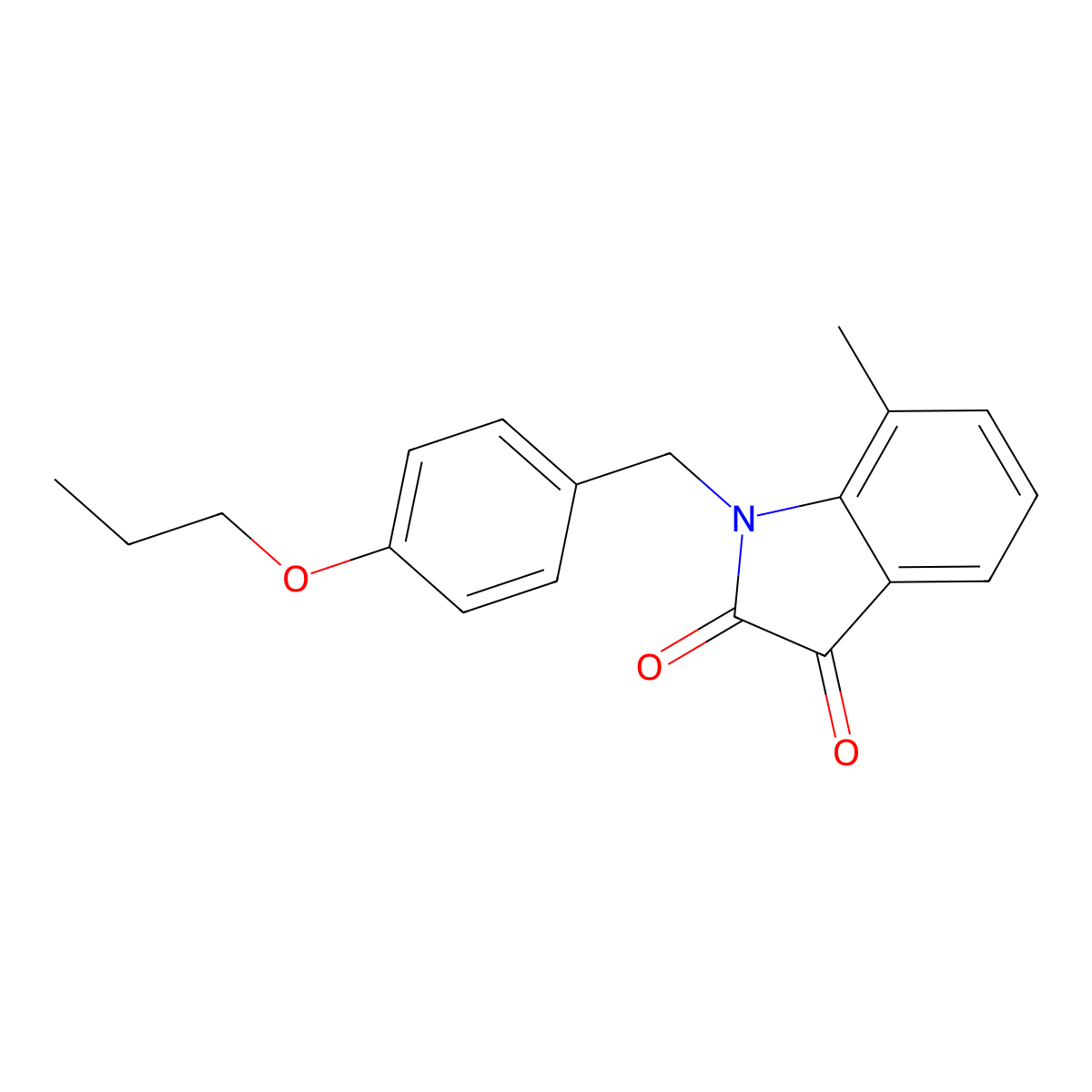 7-Methyl-1-(4-propoxybenzyl)indoline-2,3-dione molecular structure, CAS 620932-43-6