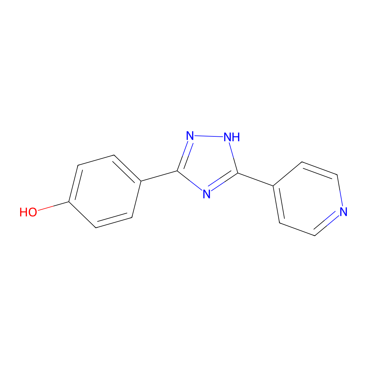 4-[5-(pyridin-4-yl)-4H-1,2,4-triazol-3-yl]phenol molecular structure, CAS 620934-19-2