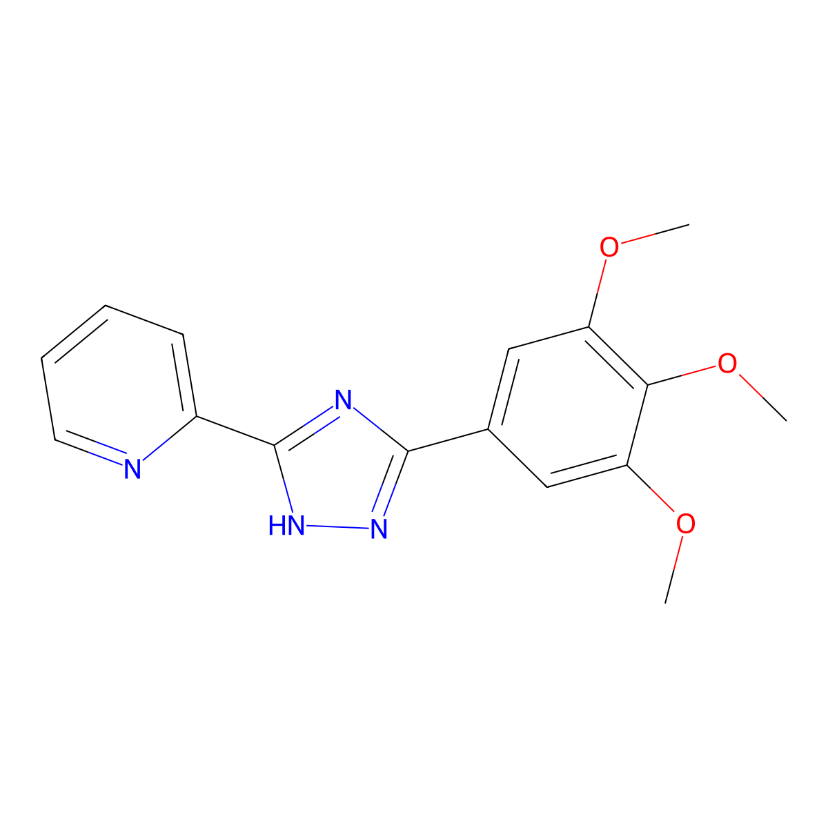 2-[3-(3,4,5-trimethoxyphenyl)-1H-1,2,4-triazol-5-yl]pyridine molecular structure, CAS 620934-29-4