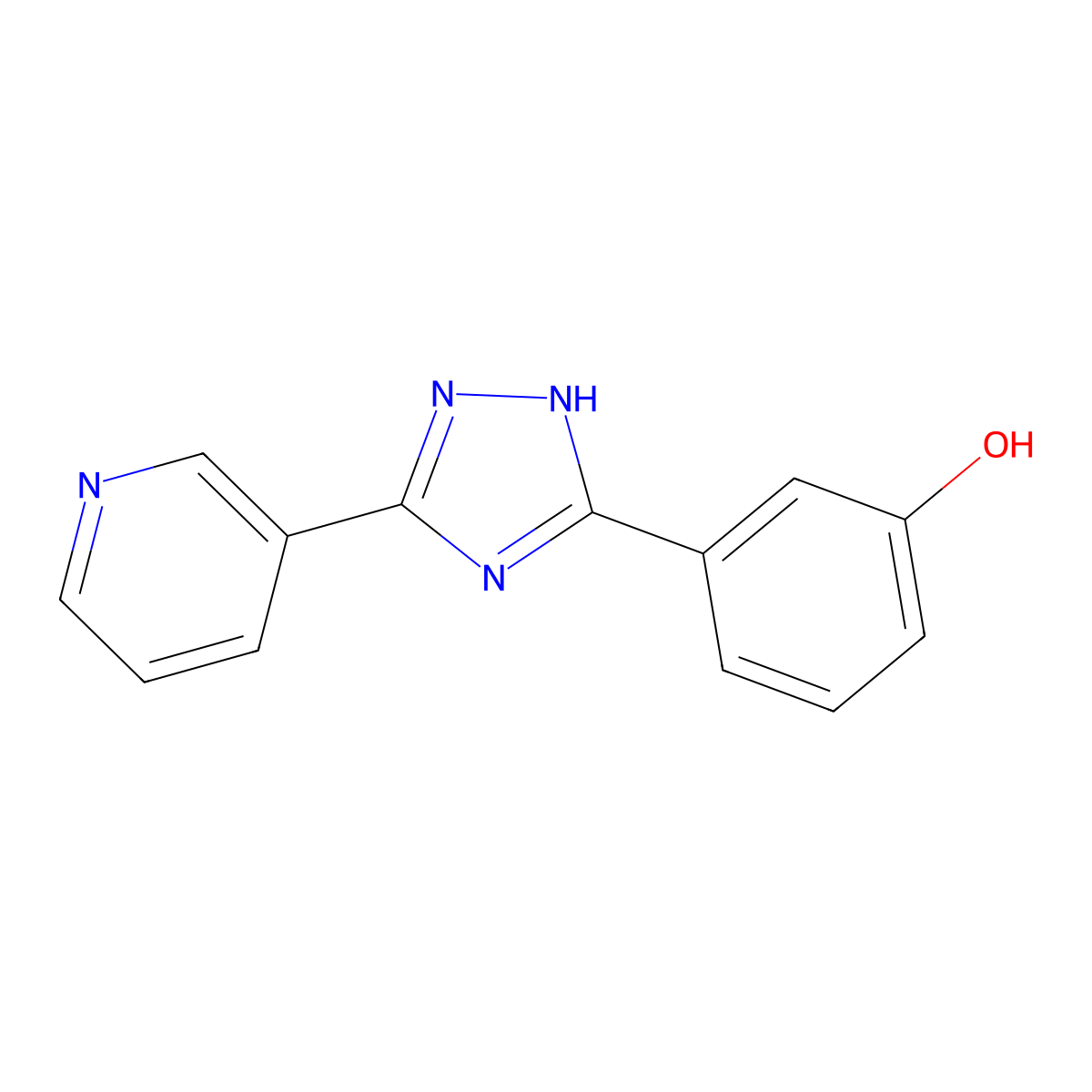 3-[5-(pyridin-3-yl)-1H-1,2,4-triazol-3-yl]phenol molecular structure, CAS 620934-36-3