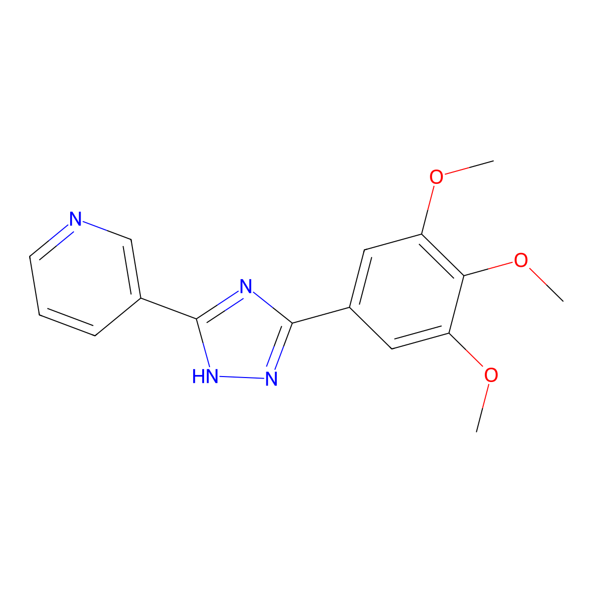 3-[3-(3,4,5-trimethoxyphenyl)-1H-1,2,4-triazol-5-yl]pyridine molecular structure, CAS 620934-38-5