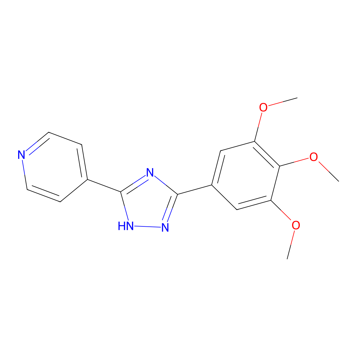 4-[5-(3,4,5-trimethoxyphenyl)-2H-1,2,4-triazol-3-yl]pyridine molecular structure, CAS 620934-45-4
