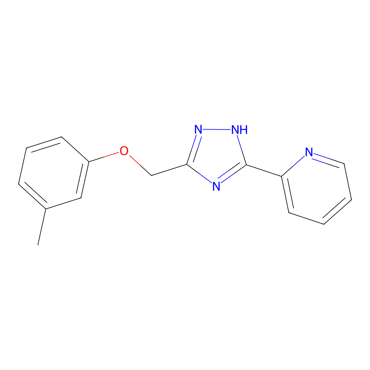 2-{3-[(3-methylphenoxy)methyl]-1H-1,2,4-triazol-5-yl}pyridine molecular structure, CAS 620934-93-2