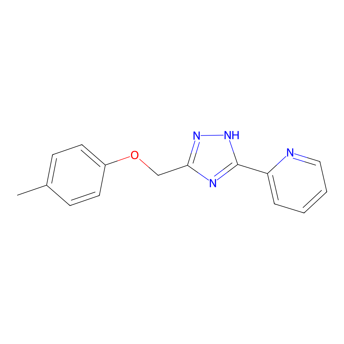 2-[5-[(4-methylphenoxy)methyl]-1H-1,2,4-triazol-3-yl]pyridine molecular structure, CAS 620934-94-3
