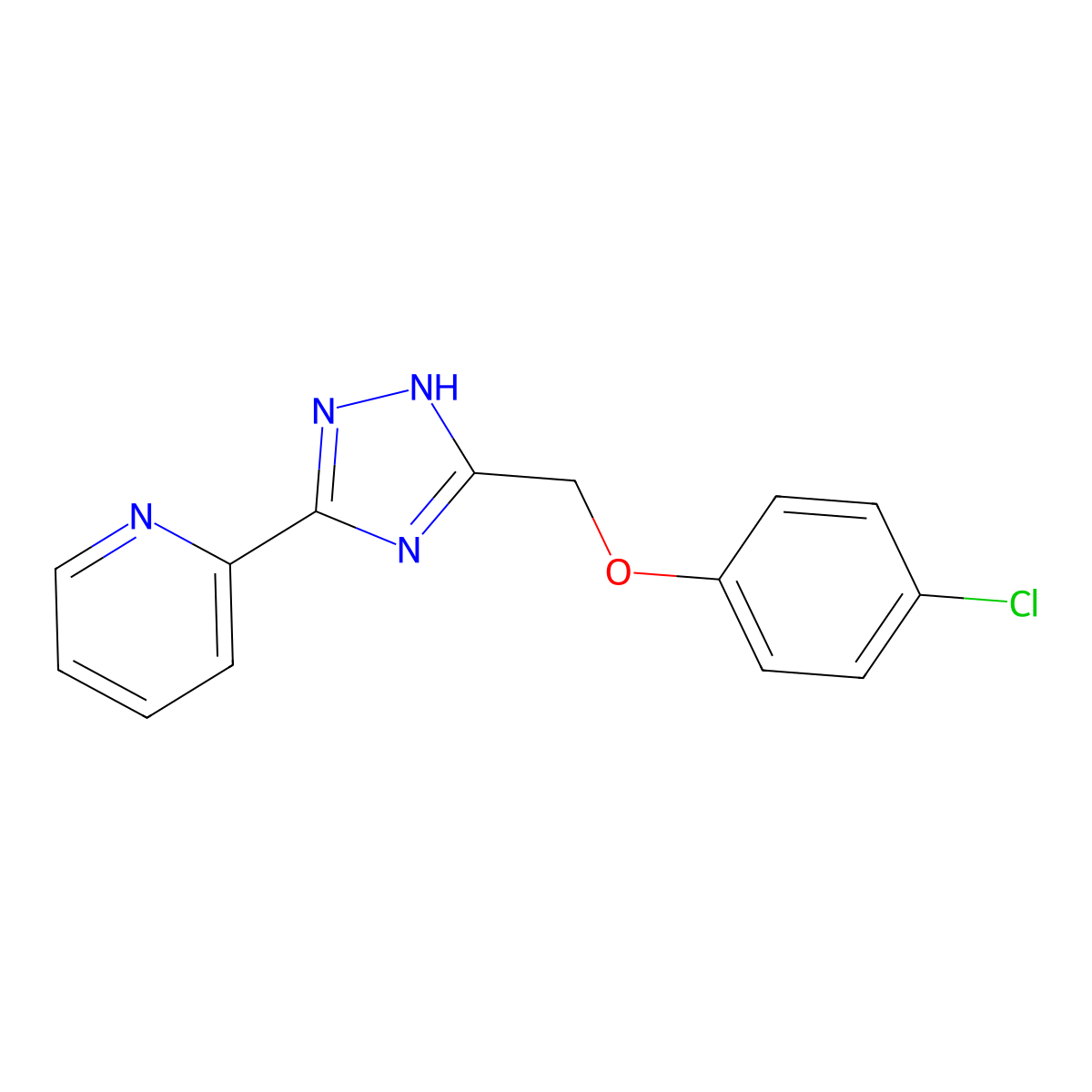 4-chlorophenyl [5-(2-pyridinyl)-1H-1,2,4-triazol-3-yl]methyl ether molecular structure, CAS 620935-04-8