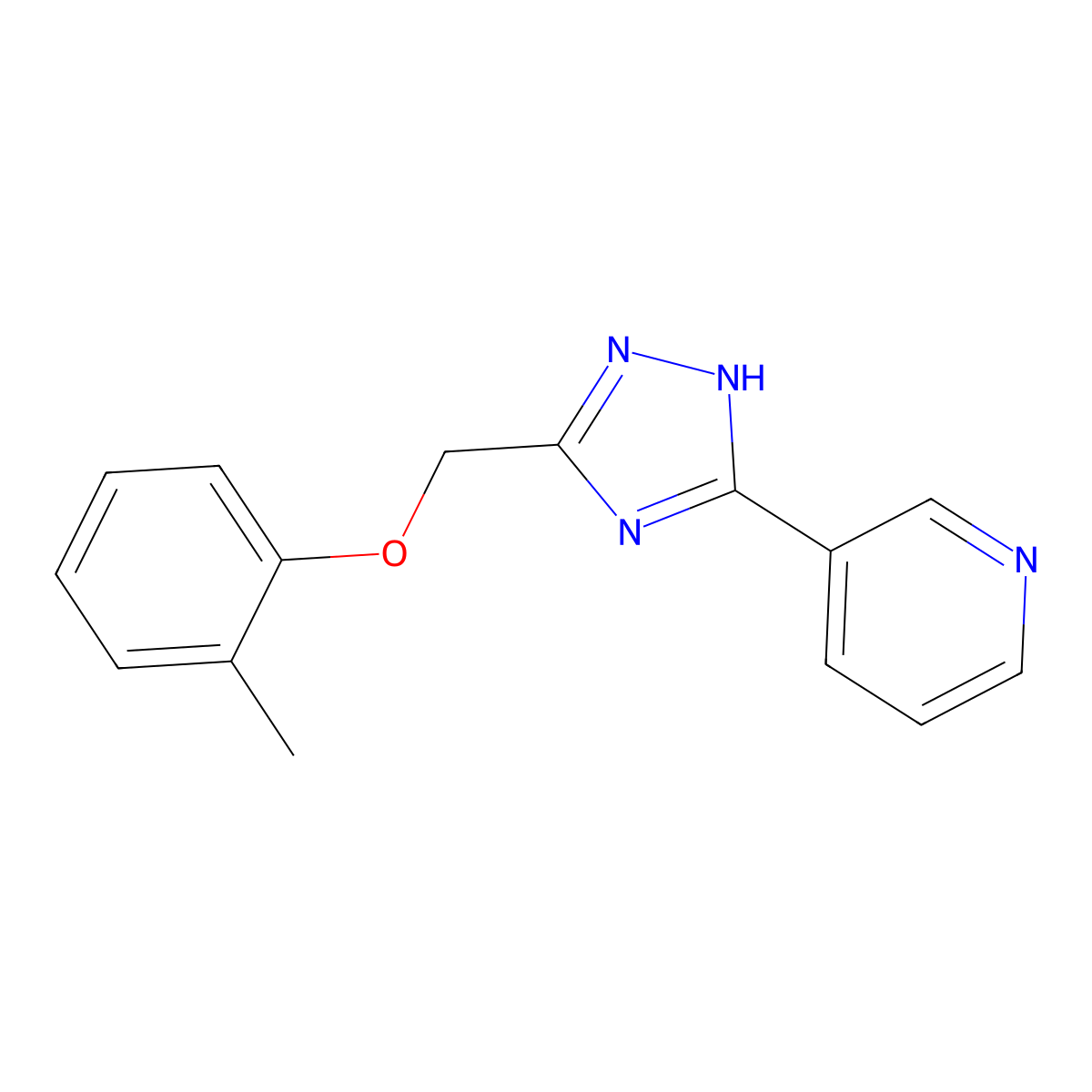 3-[5-[(2-methylphenoxy)methyl]-1H-1,2,4-triazol-3-yl]pyridine molecular structure, CAS 620935-06-0