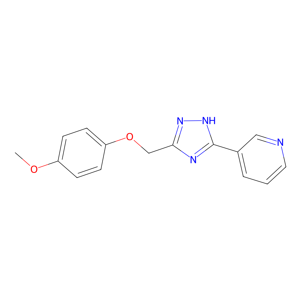 3-{3-[(4-methoxyphenoxy)methyl]-1H-1,2,4-triazol-5-yl}pyridine molecular structure, CAS 620935-09-3