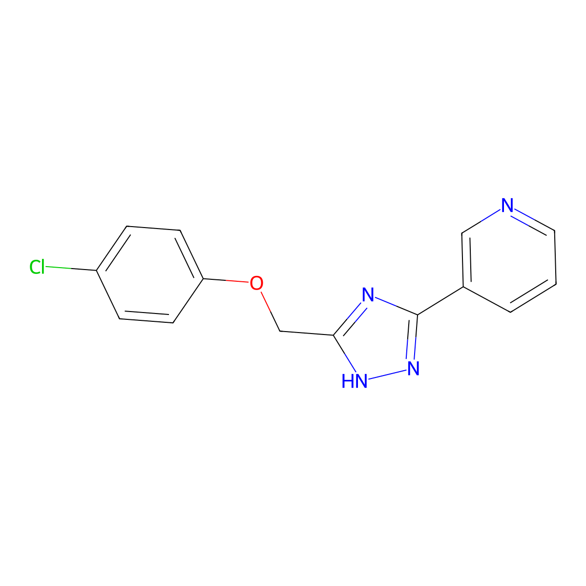 3-(3-((4-chlorophenoxy)methyl)-1H-1,2,4-triazol-5-yl)pyridine molecular structure, CAS 620935-11-7
