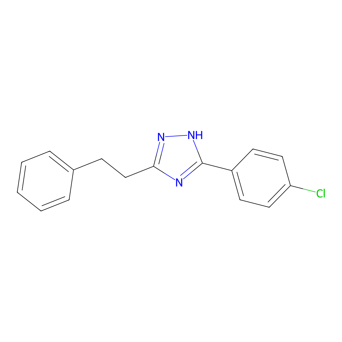 5-(4-chlorophenyl)-3-(2-phenylethyl)-1H-1,2,4-triazole molecular structure, CAS 620935-44-6