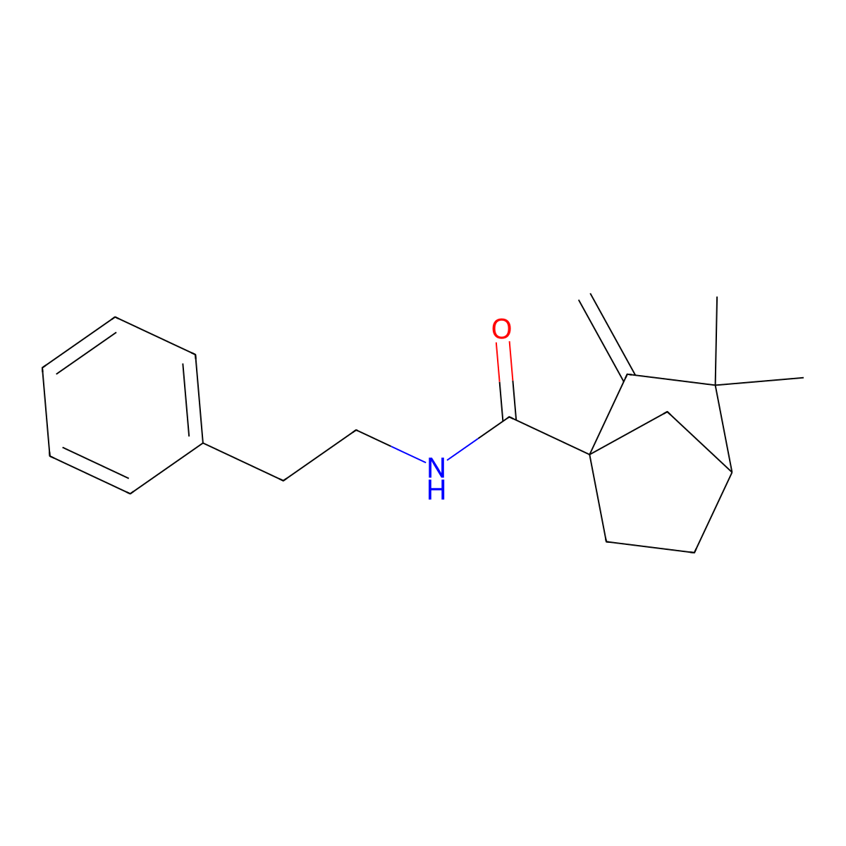 3,3-dimethyl-2-methylene-N-(2-phenylethyl)bicyclo[2.2.1]heptane-1-carboxamide molecular structure, CAS 620937-26-0