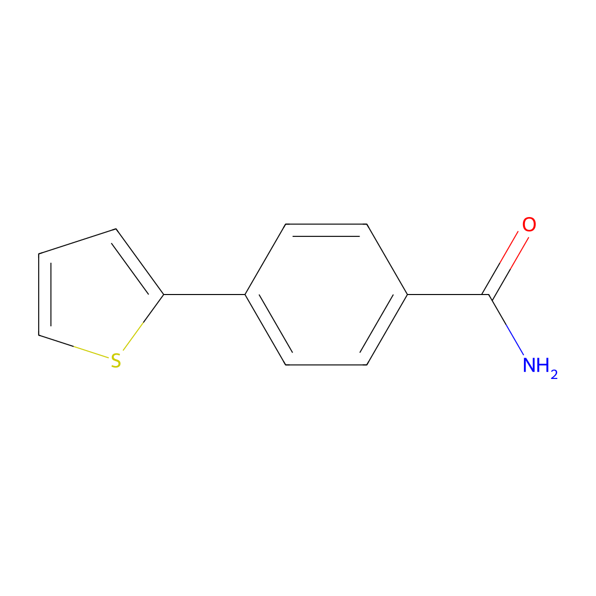 4-(Thiophen-2-yl)benzamide molecular structure, CAS 620938-73-0