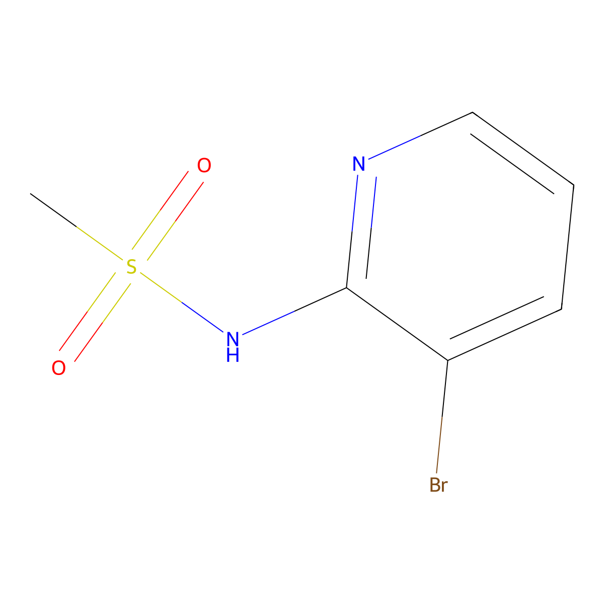 N-(3-bromopyridin-2-yl)methanesulfonamide molecular structure, CAS 620939-74-4
