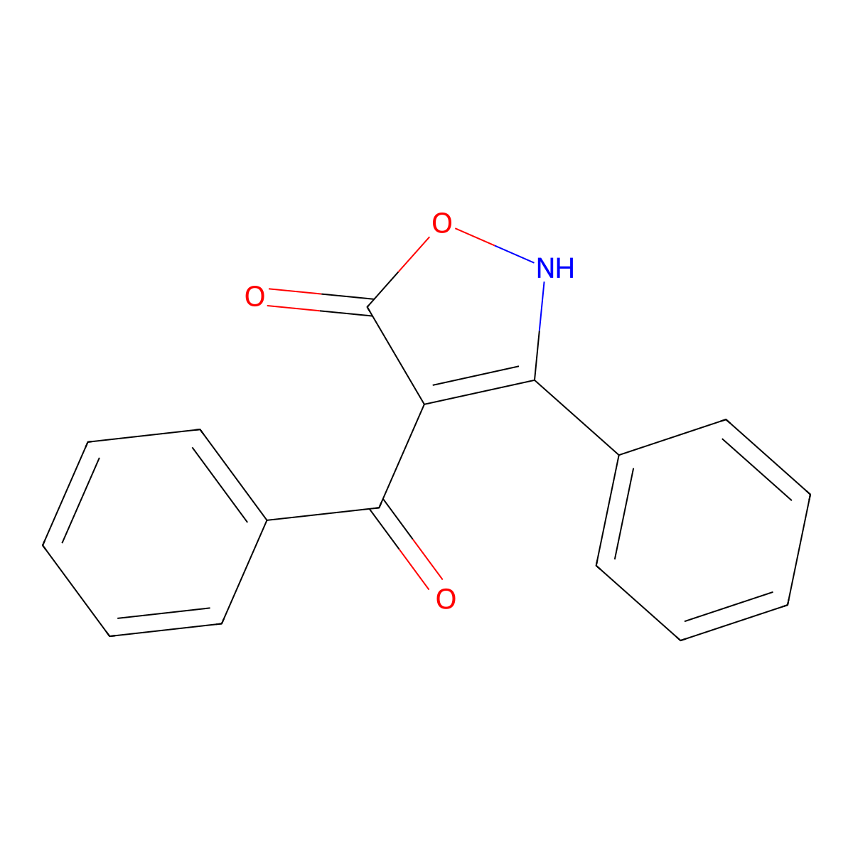 4-Benzoyl-3-phenylisoxazol-5(2H)-one molecular structure, CAS 62094-35-3