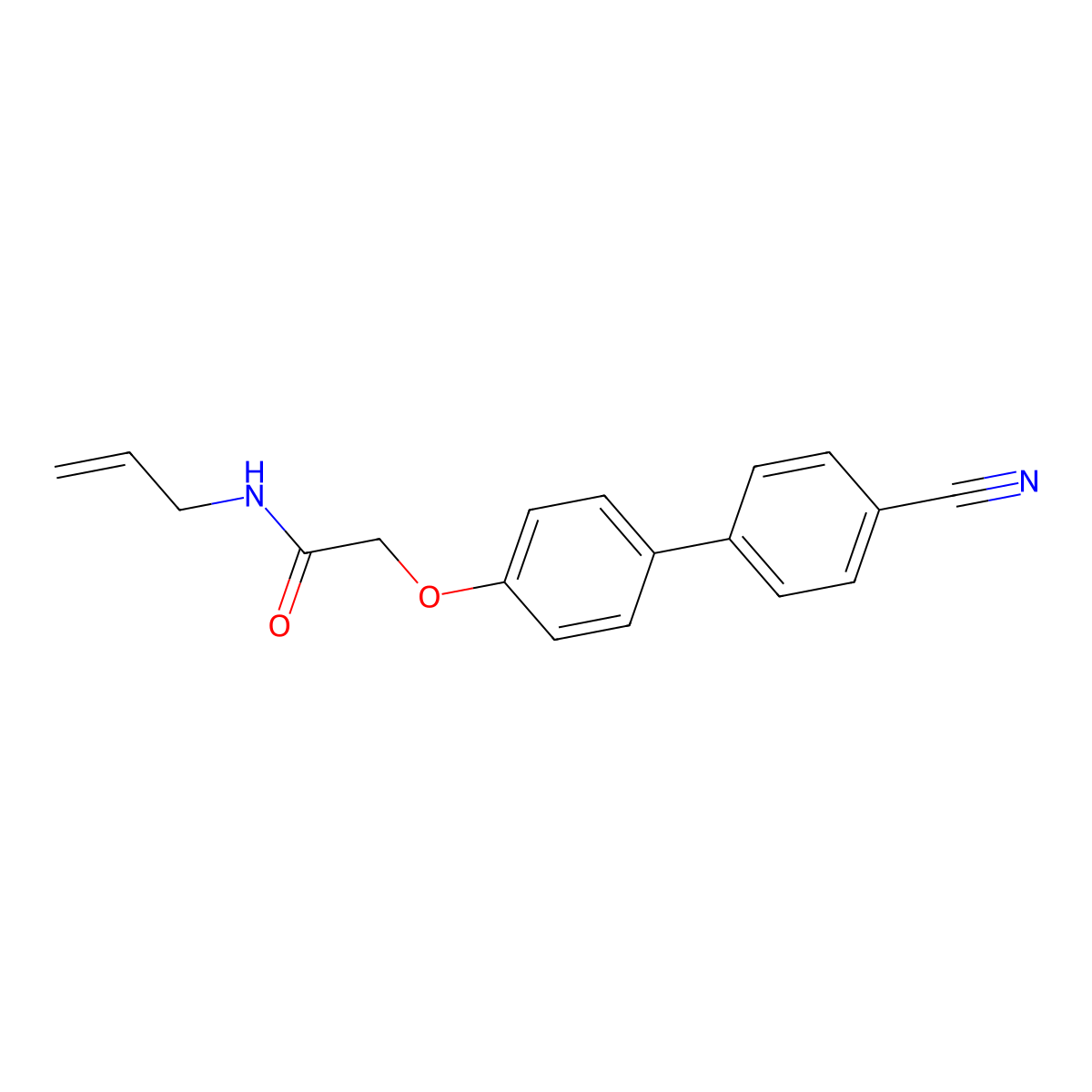 2-[4-(4-cyanophenyl)phenoxy]-N-prop-2-enylacetamide molecular structure, CAS 620940-41-2