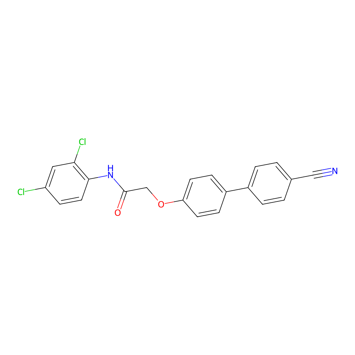 2-[4-(4-cyanophenyl)phenoxy]-N-(2,4-dichlorophenyl)acetamide molecular structure, CAS 620941-13-1