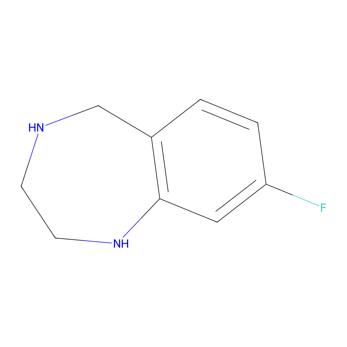 8-Fluoro-2,3,4,5-tetrahydro-1H-1,4-benzodiazepine molecular structure, CAS 620948-83-6