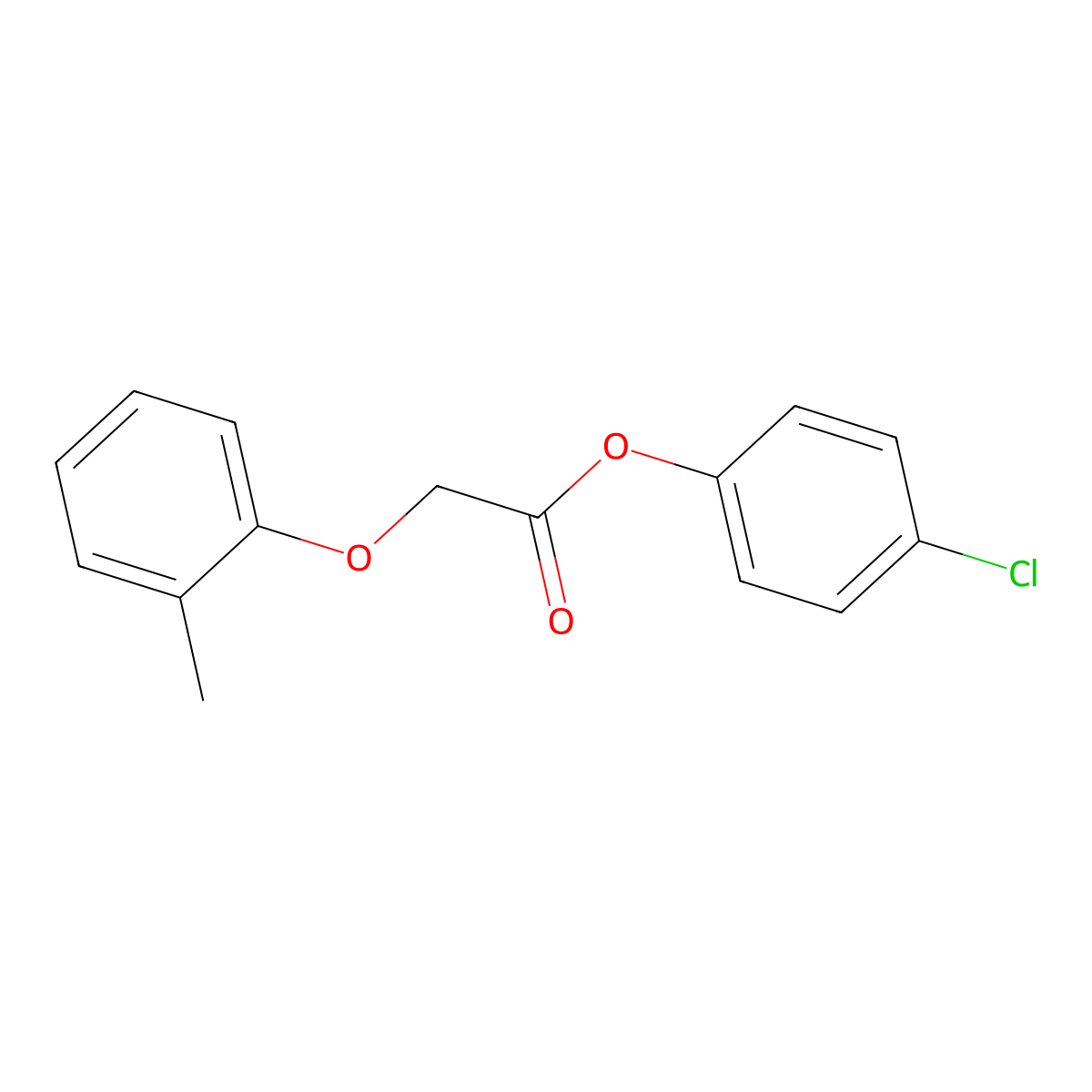 Acetic acid, (2-methylphenoxy)-, 4-chlorophenyl ester molecular structure, CAS 62095-41-4