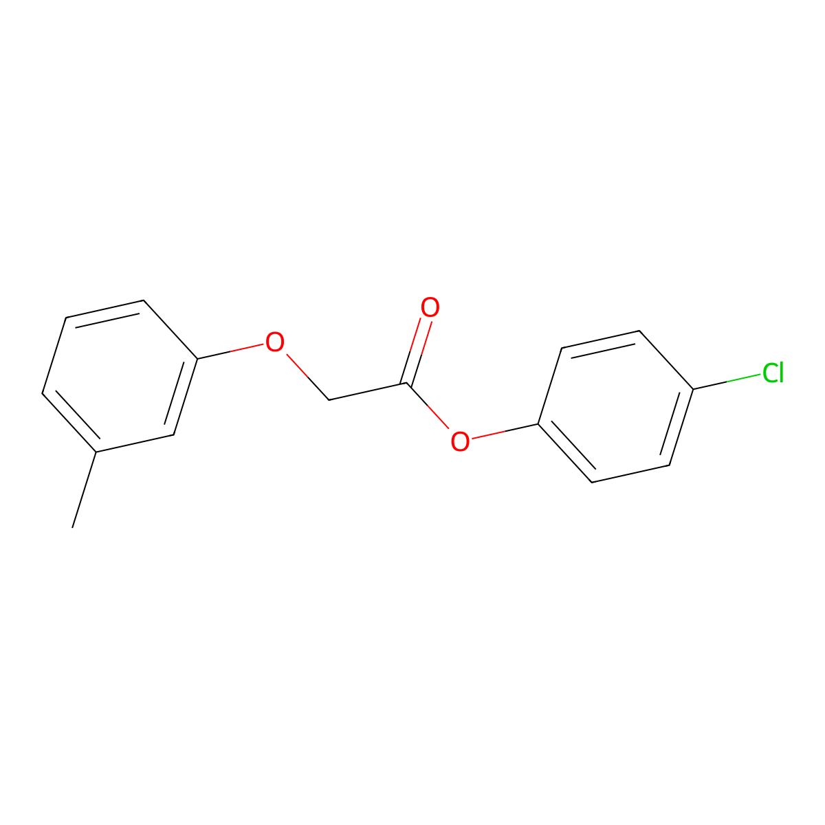 4-Chlorophenyl (3-methylphenoxy)acetate molecular structure, CAS 62095-42-5