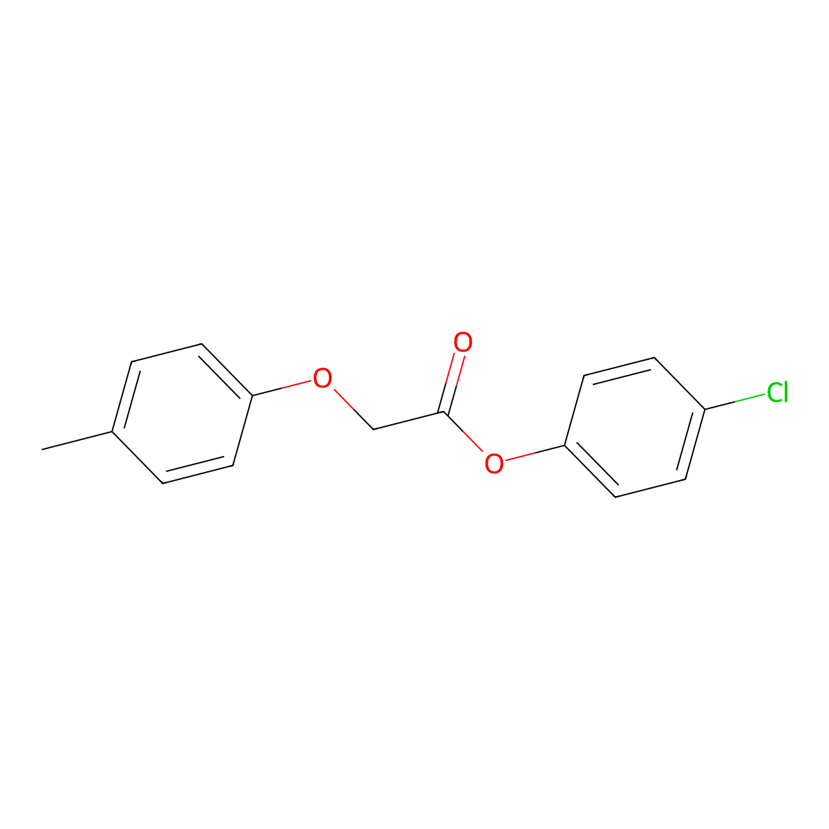 Acetic acid, (4-methylphenoxy)-, 4-chlorophenyl ester molecular structure, CAS 62095-43-6