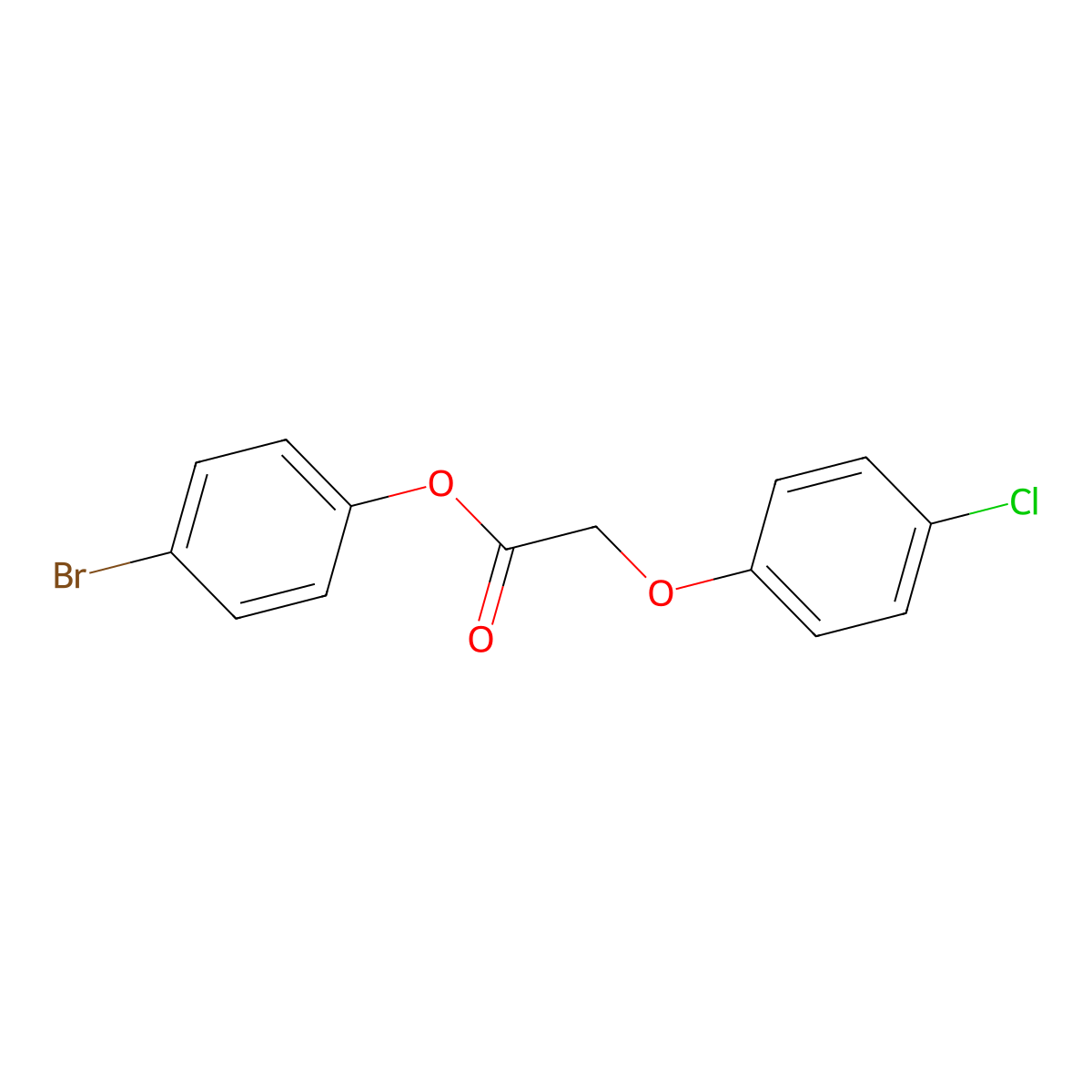 4-Bromophenyl (4-chlorophenoxy)acetate molecular structure, CAS 62095-46-9
