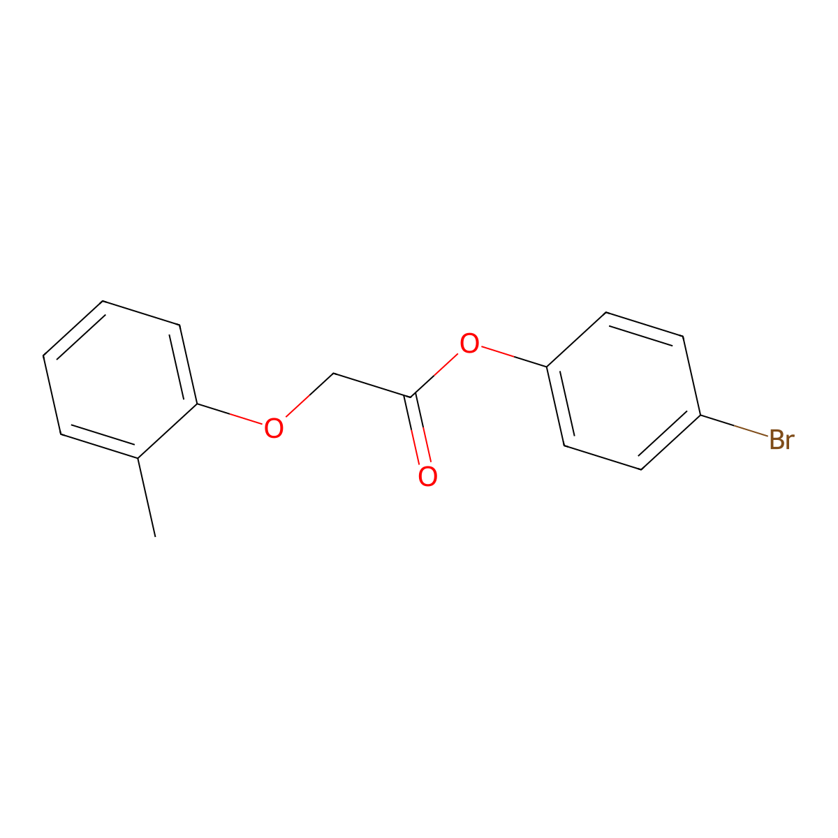4-Bromophenyl (2-methylphenoxy)acetate molecular structure, CAS 62095-47-0
