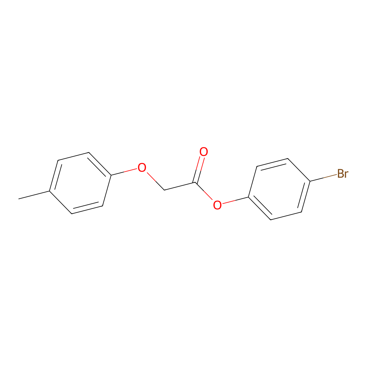 4-Bromophenyl (4-methylphenoxy)acetate molecular structure, CAS 62095-49-2