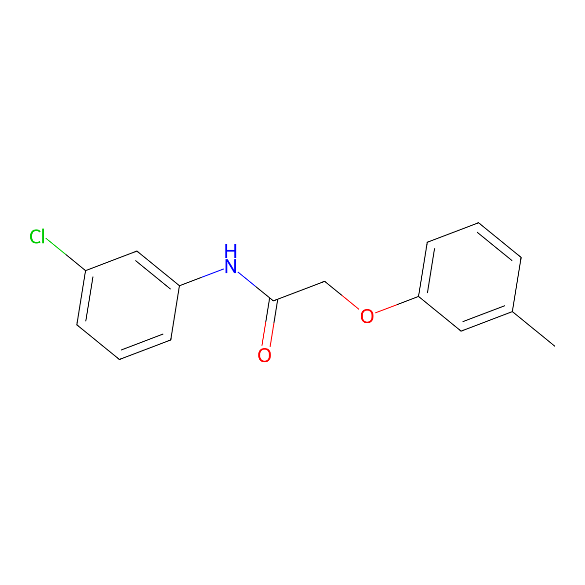 N-(3-chlorophenyl)-2-(3-methylphenoxy)acetamide molecular structure, CAS 62095-53-8