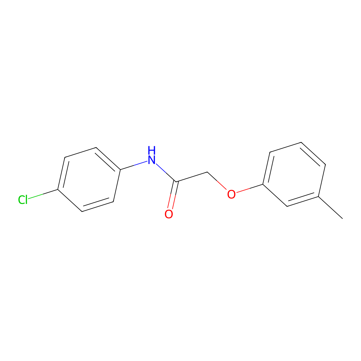 N-(4-chlorophenyl)-2-(3-methylphenoxy)acetamide molecular structure, CAS 62095-54-9
