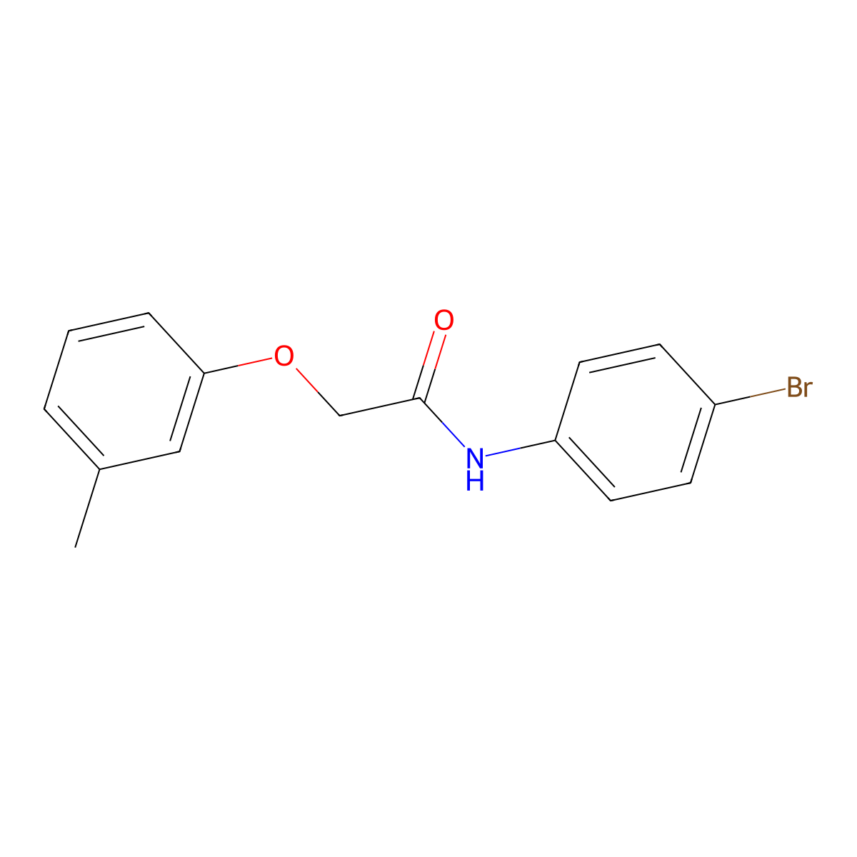 N-(4-bromophenyl)-2-(3-methylphenoxy)acetamide molecular structure, CAS 62095-55-0