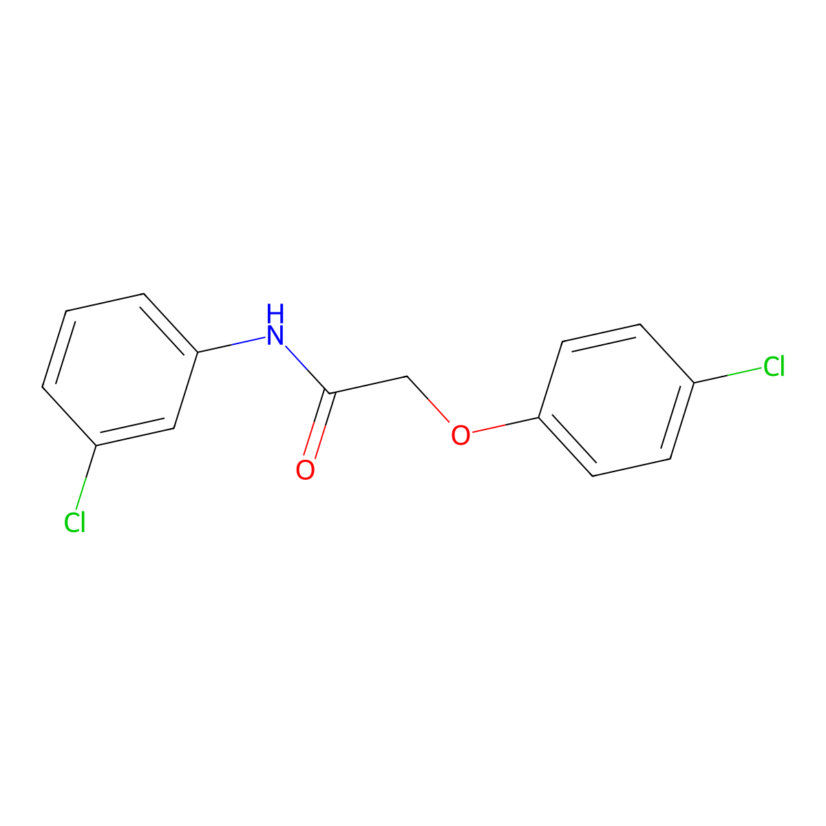 2-(4-chlorophenoxy)-N-(3-chlorophenyl)acetamide molecular structure, CAS 62095-57-2