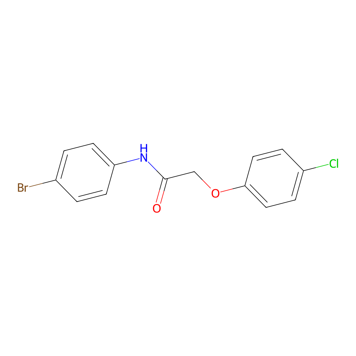 N-(4-Bromophenyl)-2-(4-chlorophenoxy)acetamide molecular structure, CAS 62095-59-4