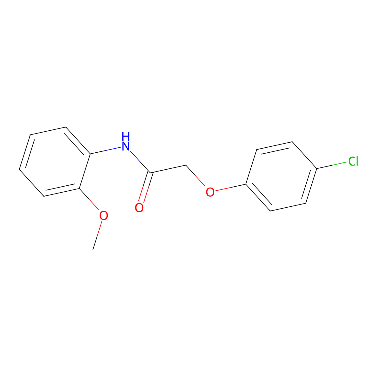 2-(4-chlorophenoxy)-N-(2-methoxyphenyl)acetamide molecular structure, CAS 62095-63-0