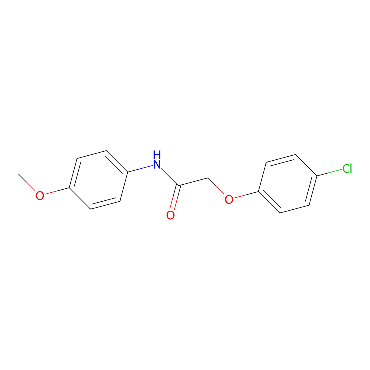 2-(4-chlorophenoxy)-N-(4-methoxyphenyl)acetamide molecular structure, CAS 62095-64-1