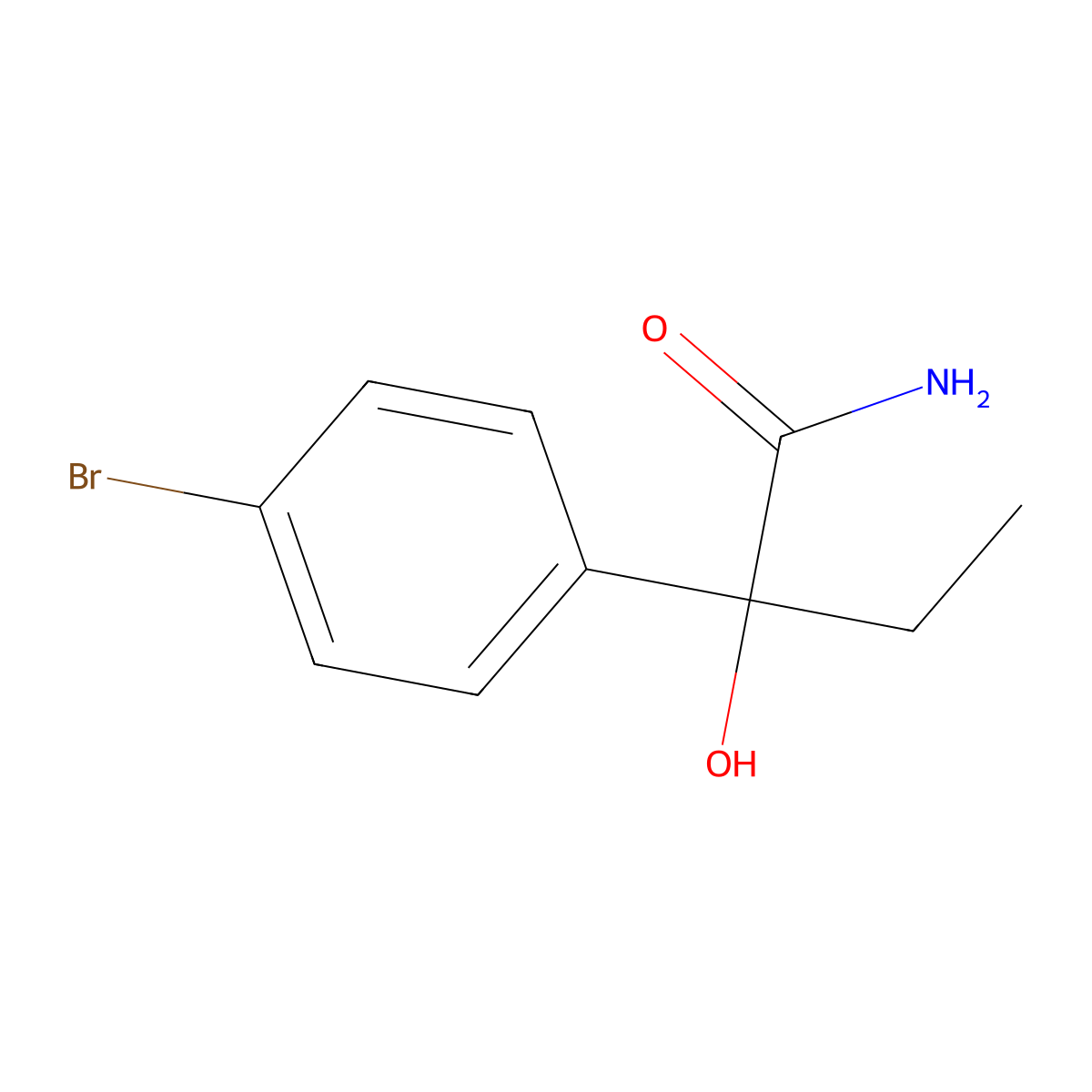 2-(4-Bromophenyl)-2-hydroxybutanamide molecular structure, CAS 620950-13-2