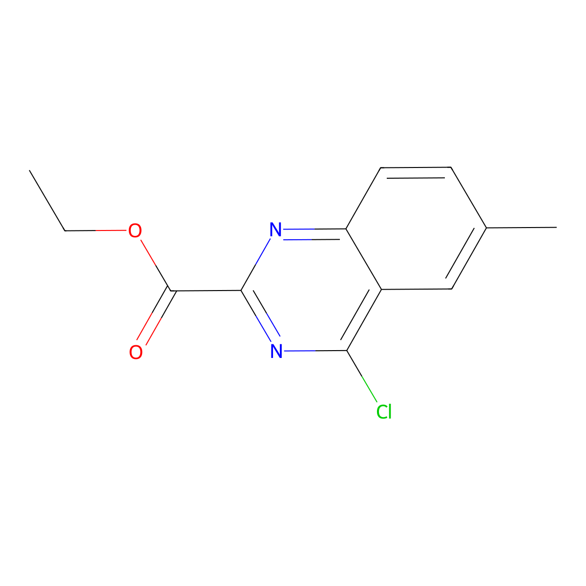 Ethyl 4-chloro-6-methyl-2-quinazolinecarboxylate molecular structure, CAS 620957-95-1