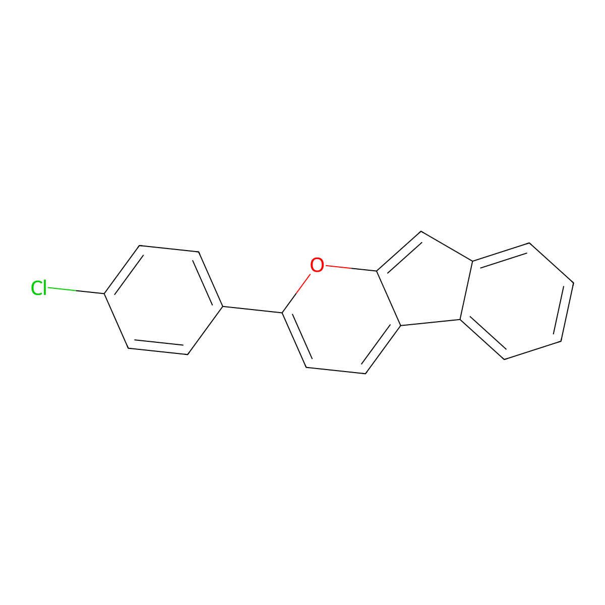 2-(4-Chlorophenyl)indeno[2,1-b]pyran molecular structure, CAS 62096-34-8
