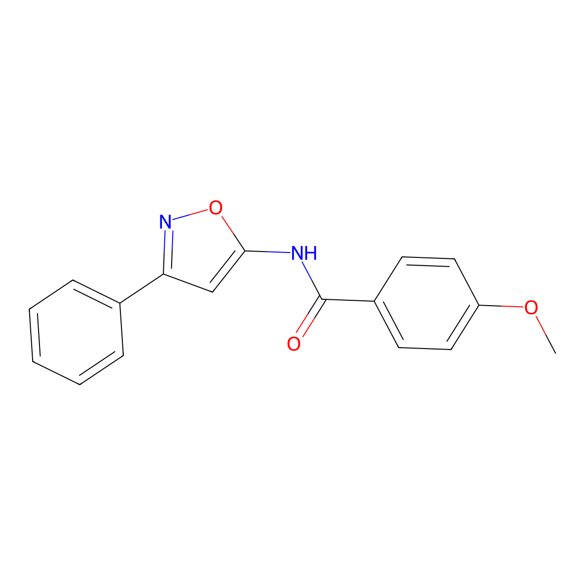 4-methoxy-N-(3-phenyl-1,2-oxazol-5-yl)benzamide molecular structure, CAS 62096-74-6