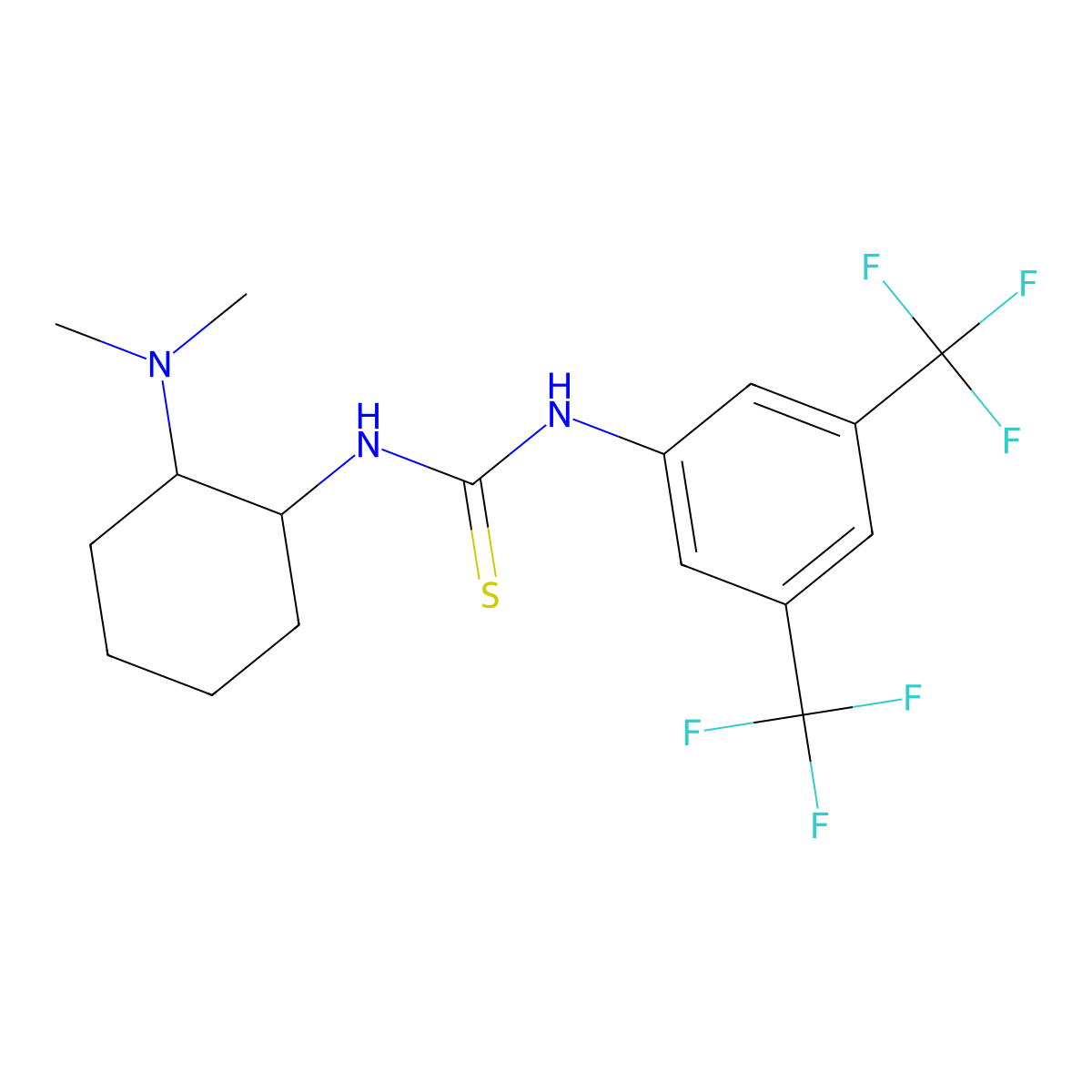 1-[3,5-Bis(trifluoromethyl)phenyl]-3-[(1R,2R)-2-(dimethylamino)cyclohexyl]thiourea molecular structure, CAS 620960-26-1
