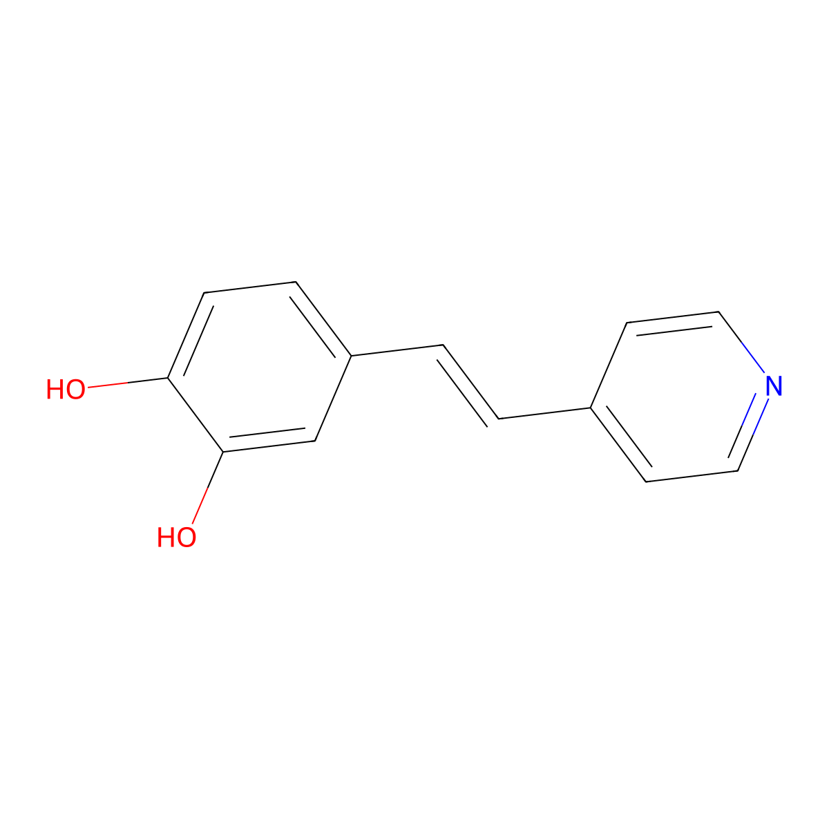 1,2-Benzenediol,4-[(1e)-2-(4-pyridinyl)ethenyl]- molecular structure, CAS 620960-53-4