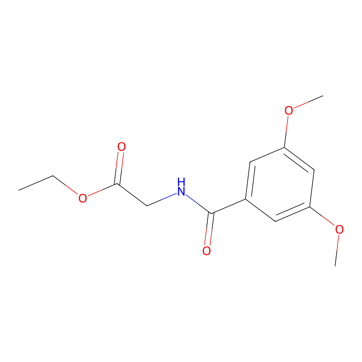 Ethyl 2-[(3,5-dimethoxyphenyl)formamido]acetate molecular structure, CAS 62098-69-5