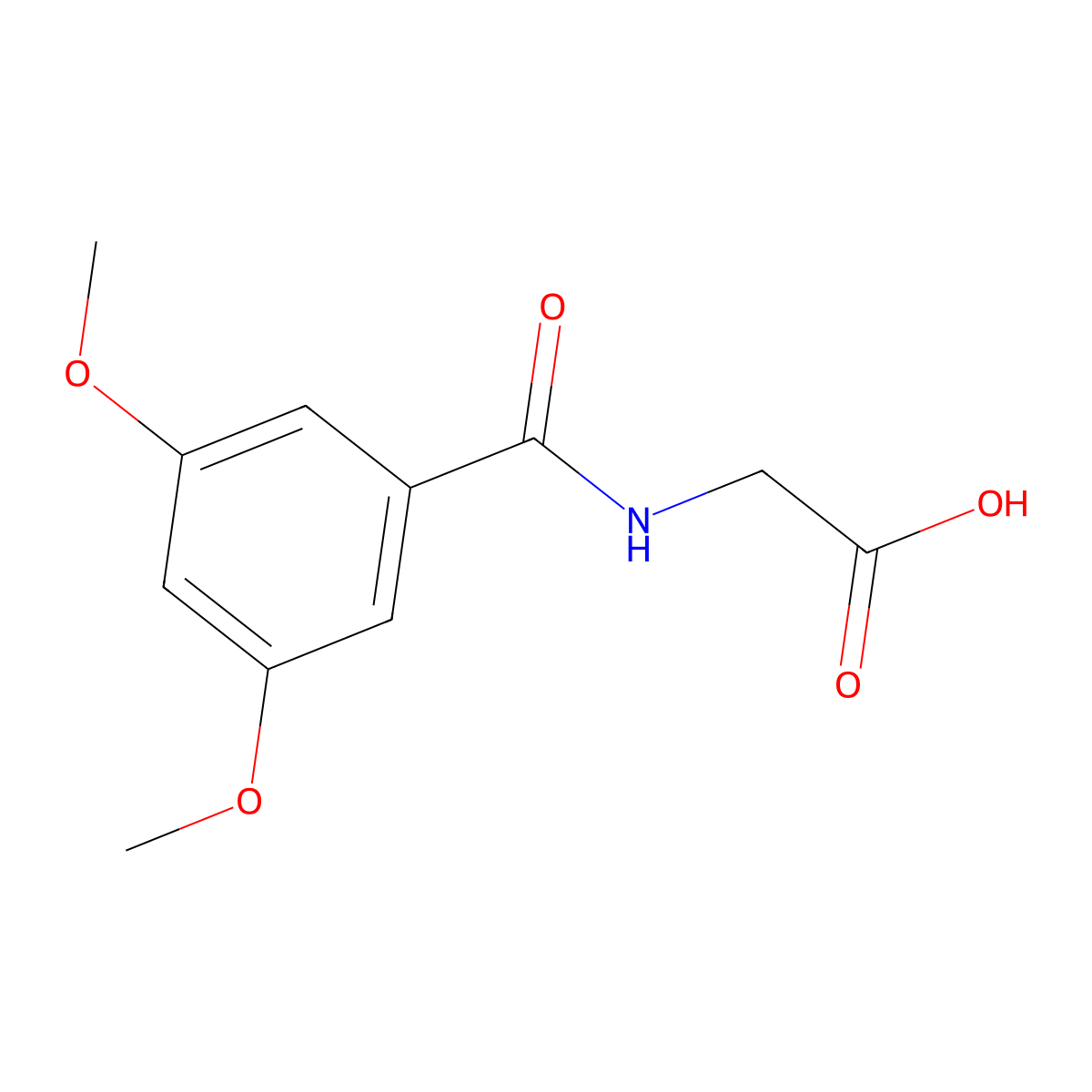 (3,5-Dimethoxy-benzoylamino)-acetic acid molecular structure, CAS 62098-74-2