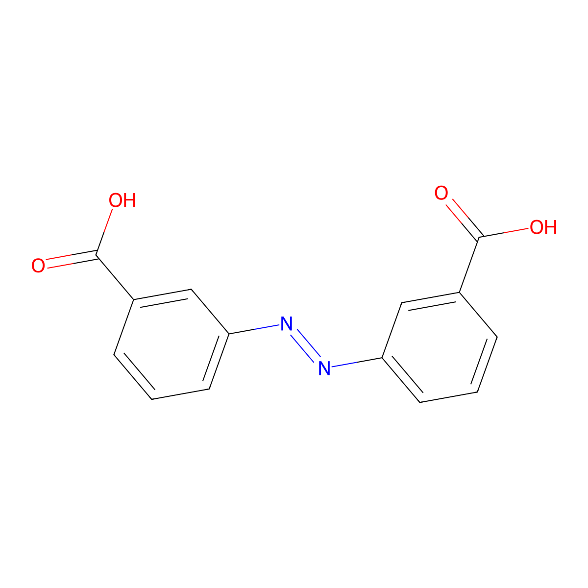 Azobenzene-3,3'-dicarboxylic Acid molecular structure, CAS 621-18-1