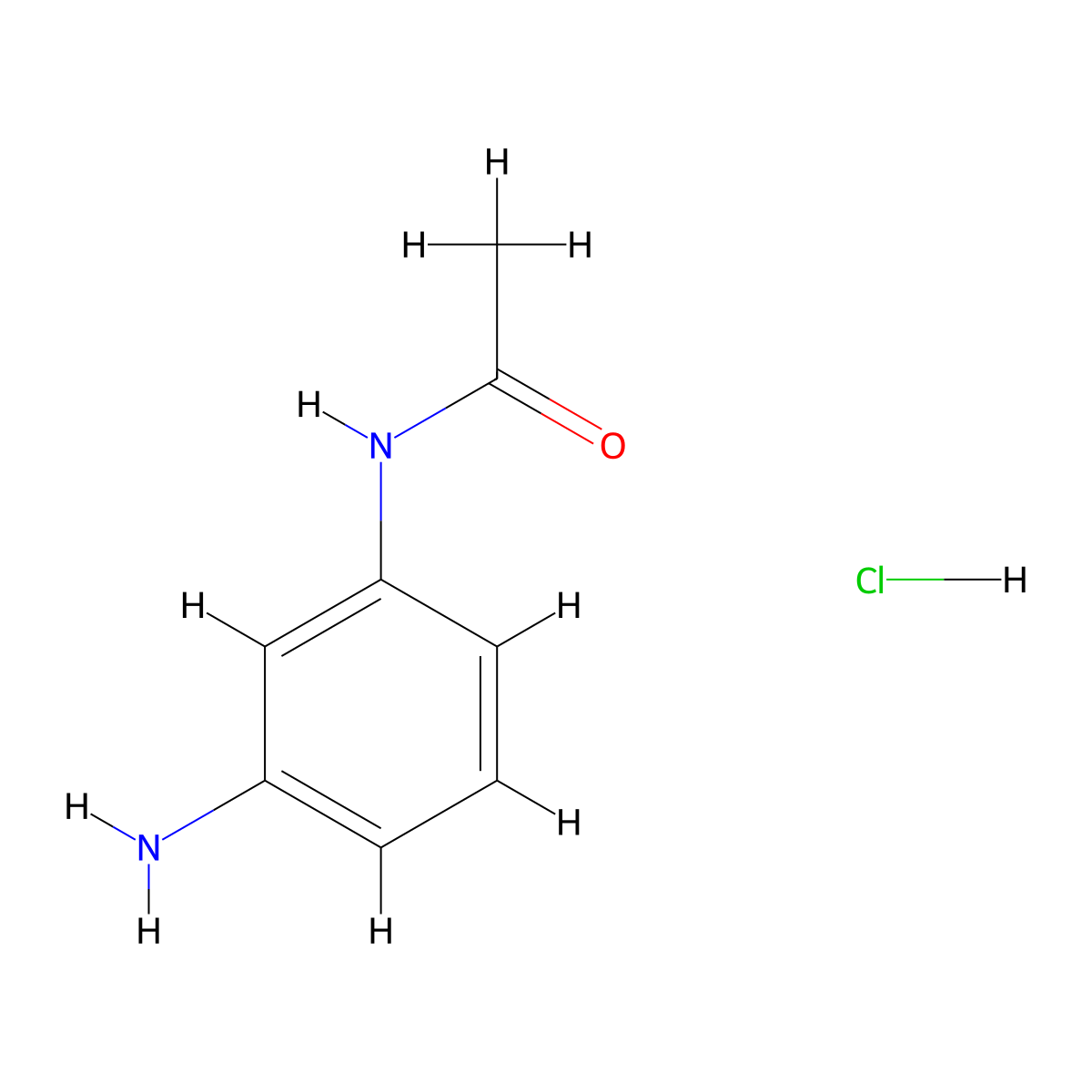 Acetamide, N-(3-aminophenyl)-, hydrochloride (1:1) molecular structure, CAS 621-35-2