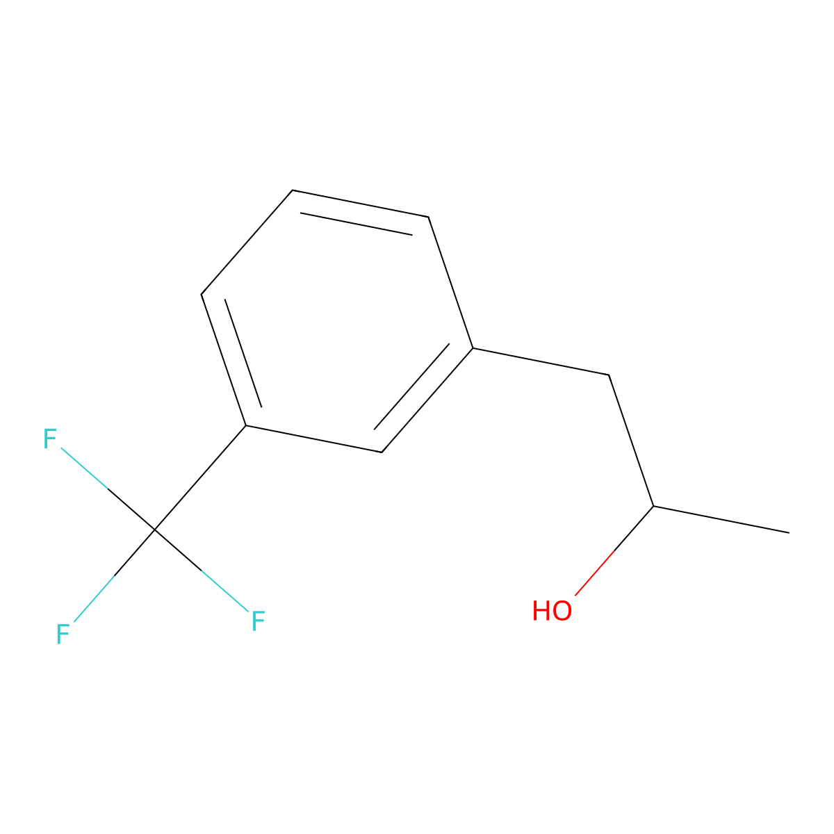 1-(3-Trifluoromethylphenyl)-2-propanol molecular structure, CAS 621-45-4