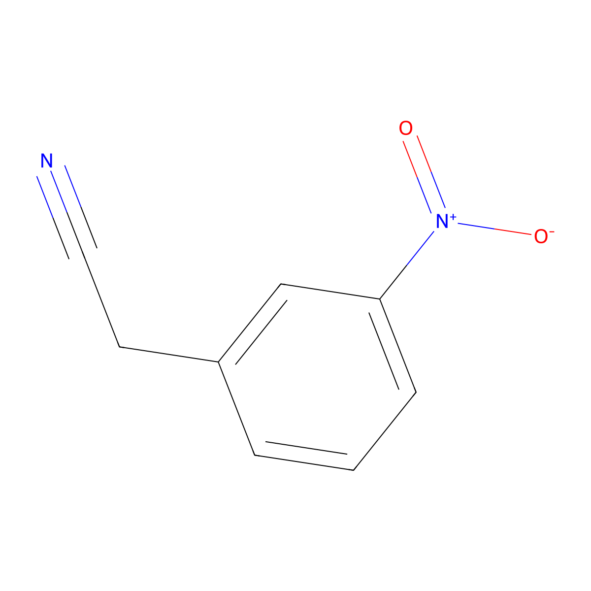 3-Nitrophenylacetonitrile molecular structure, CAS 621-50-1